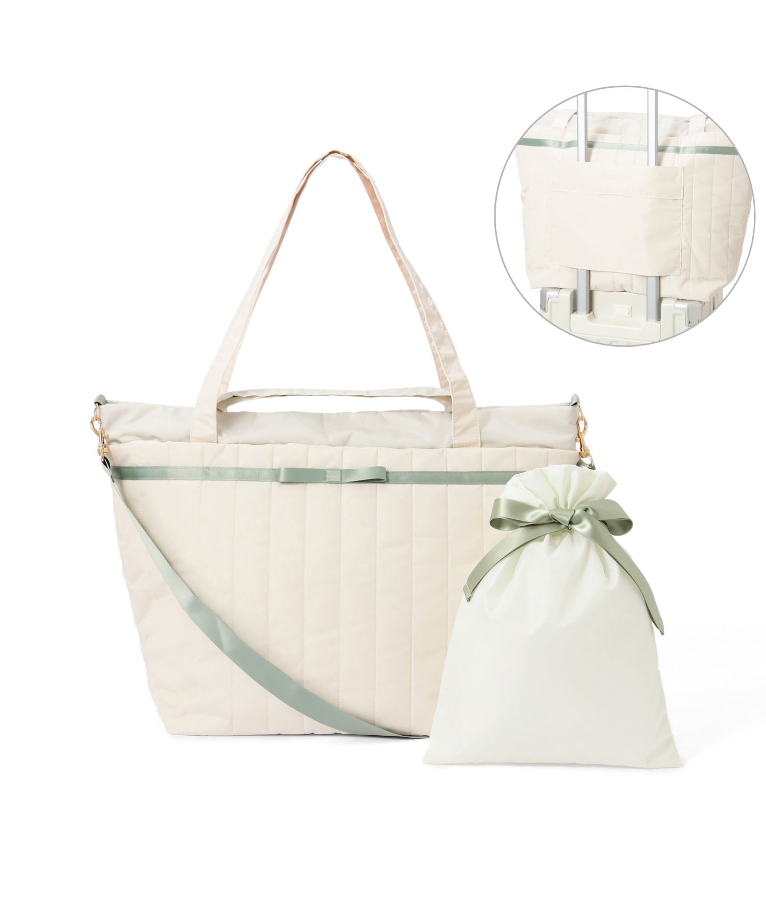 Francfranc バイカラーサテン トラベルバッグ 撥水加工 旅行 トラベル 拡張 軽量 フランフラン バッグ ..