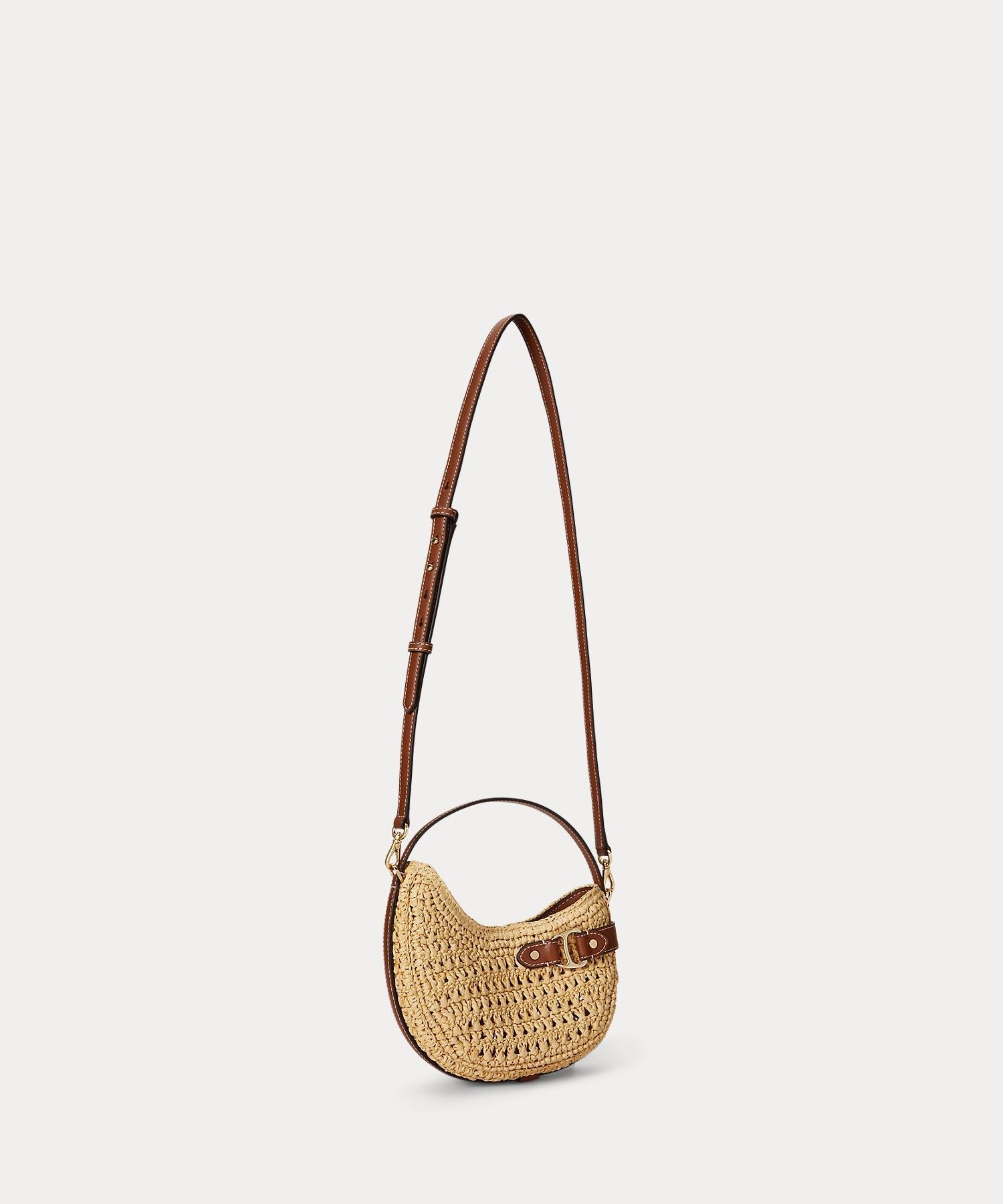 LAUREN RALPH LAUREN ウーブン ストロー スモール Tasha クロスボディ バッグ ラルフローレン バッグ ショルダーバッグ ベージュ【送料無料】