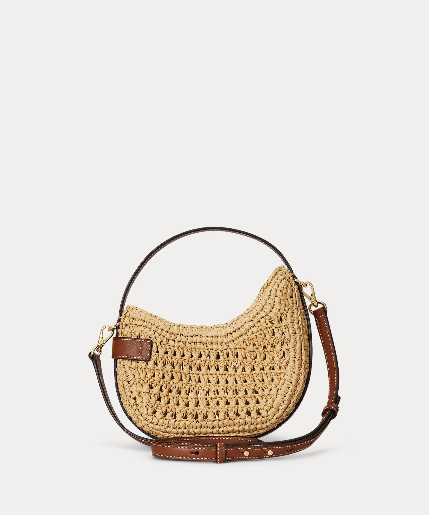 LAUREN RALPH LAUREN ウーブン ストロー スモール Tasha クロスボディ バッグ ラルフローレン バッグ ショルダーバッグ ベージュ【送料無料】
