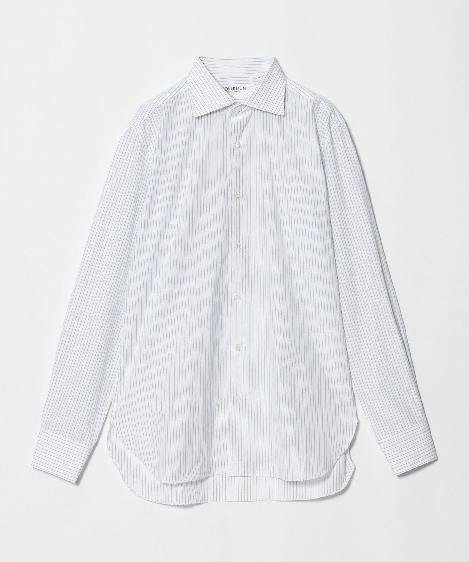 ＜SOVEREIGN＞ GRANDI&RUBINELLI ピンストライプ ハンドライン ワイドカラーシャツ ユナイテッドアローズ トップス シャツ・ブラウス