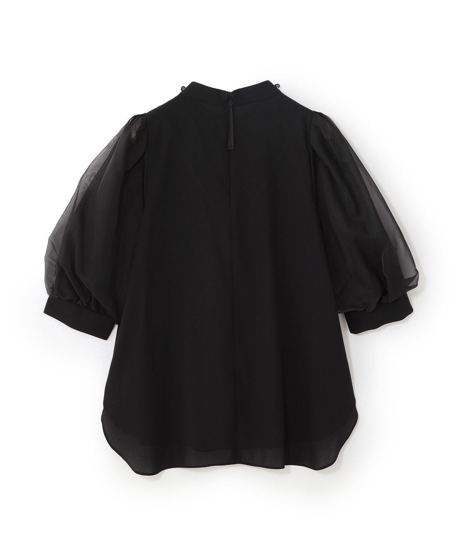 TO BE CHIC 【L】シアースリーブ ボウタイブラウス サンヨー エルサイズ トップス シャツ・ブラウス ブラック ピンク