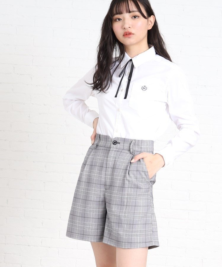 【SALE／20%OFF】PINK-latte 【卒服】ハイウエストショートキュロット ピンク ラテ パンツ その他のパンツ グレー ブラックのサムネイル