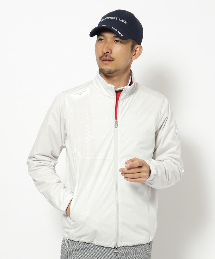 【SALE／30%OFF】adabat 撥水加工 ロゴチェックストレッチブルゾン アダバット ジャケット・アウター ブルゾン・ジャンパー ネイビー【送料無料】