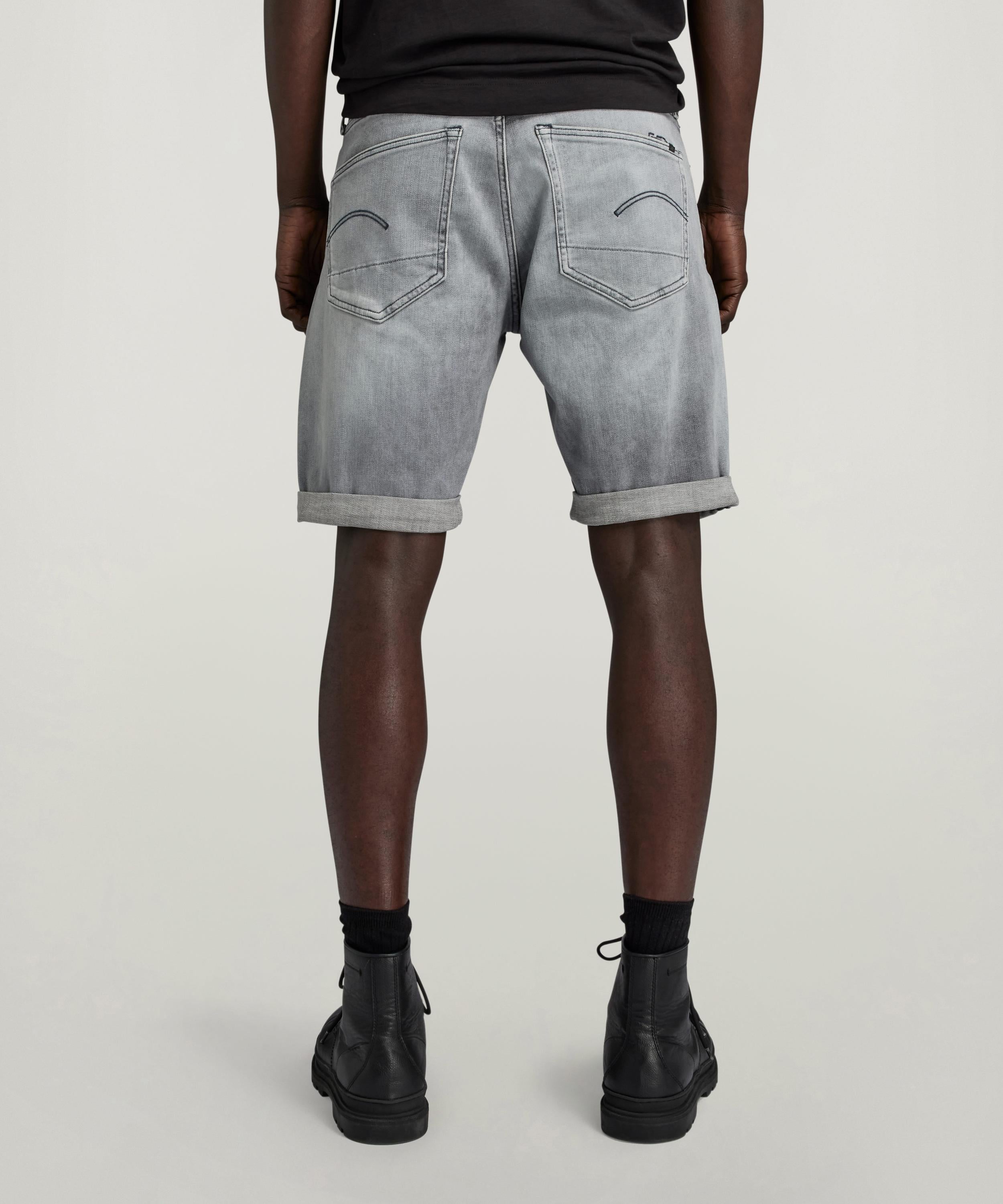 【公式ショップ】3301 SLIM DENIM SHORTS/ベーシックデザインスリムデニムショートパンツ ジースターロゥ パンツ ジーンズ・デニムパンツ グレー