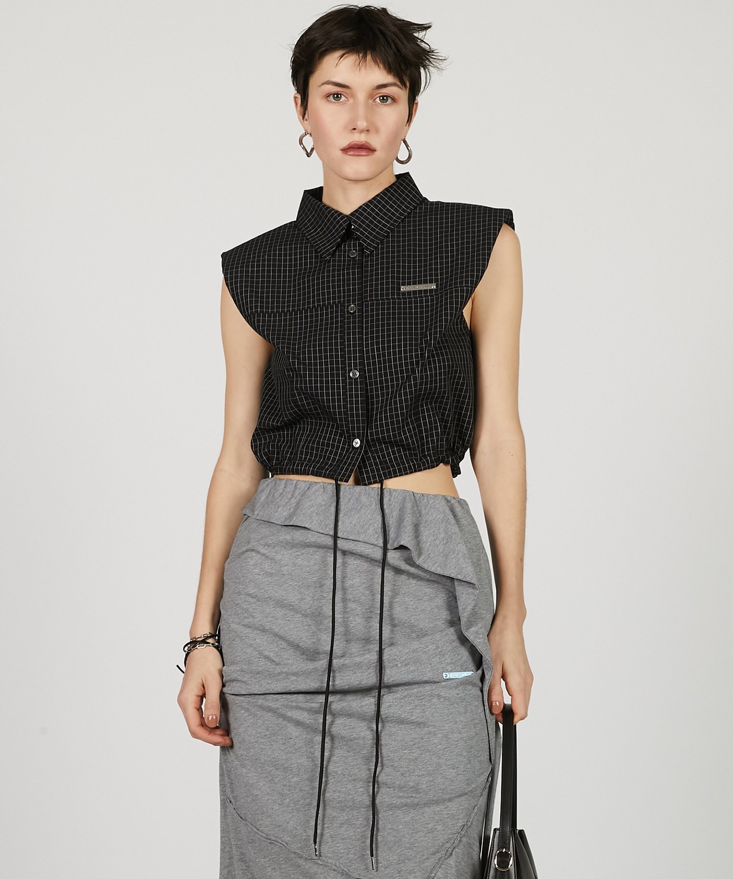 PRANK PROJECT ノースリチェックショートシャツ プランク プロジェクト トップス シャツ・ブラウス ブ..