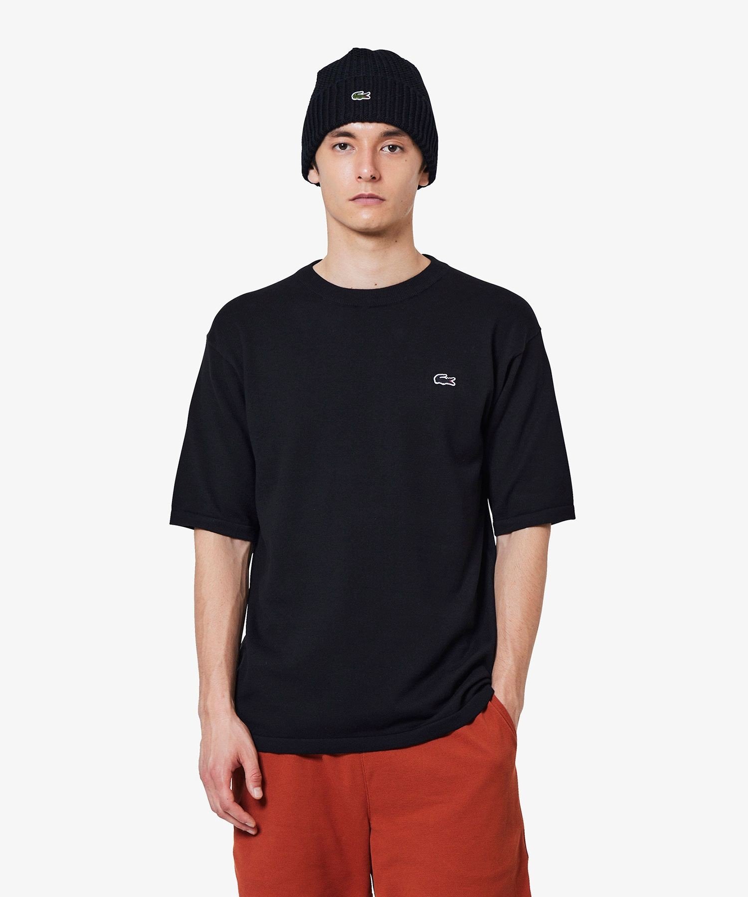 【SALE／30%OFF】LACOSTE 3色混合メランジェニットTシャツ ラコステ トップス カットソー・Tシャツ グレー ホワイト ブルー ブラック【送料無料】