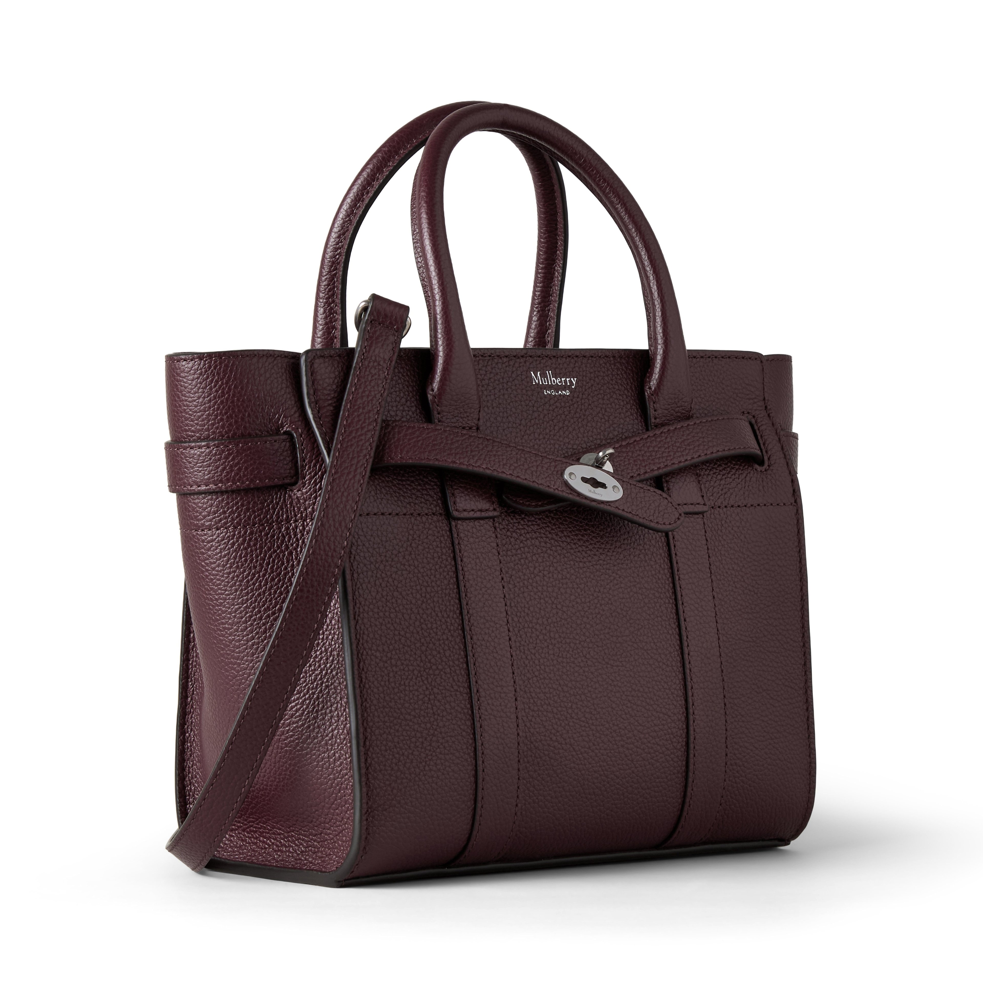 Mulberry 【マルベリー公式】ミニ ジップド ベイズウォーター マルベリー バッグ ハンドバッグ ブラック【送料無料】