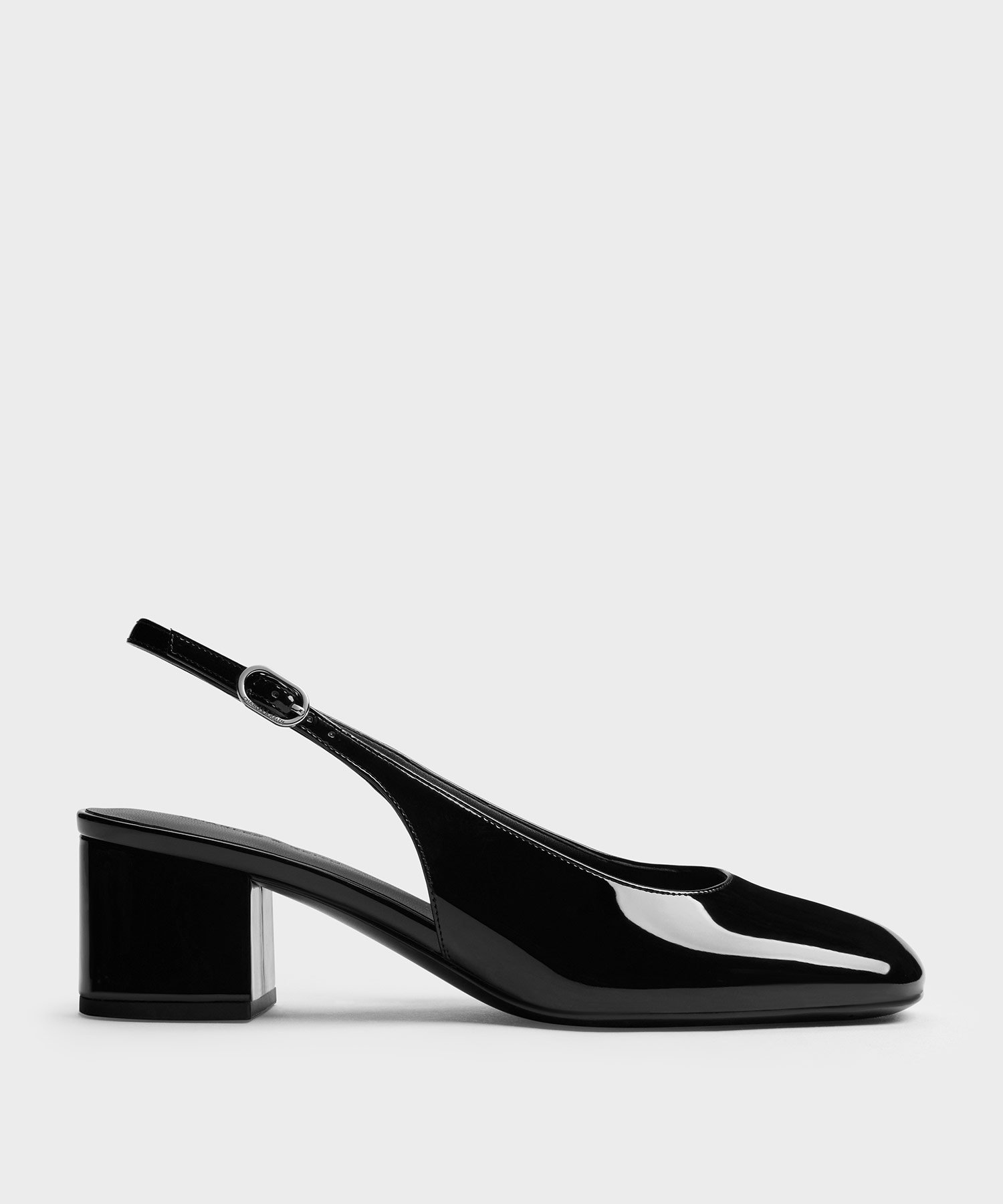 CHARLES & KEITH Danni ダニー パテントブロックヒール スリングバックパンプス チャールズアンドキース シューズ・靴 パンプス【送料無料】