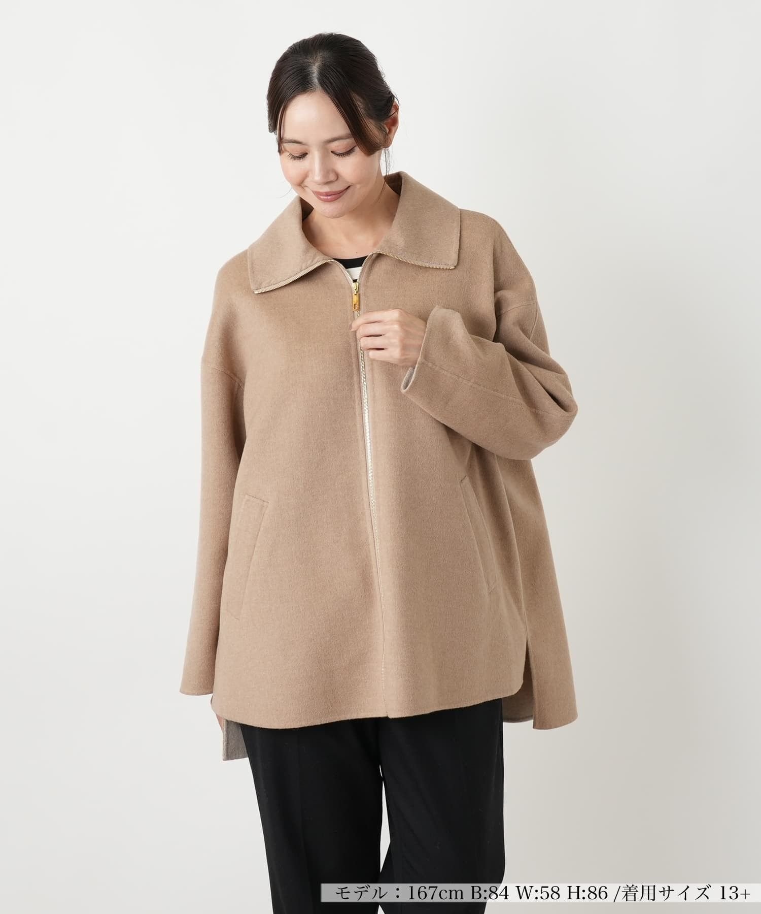 Leilian PLUS HOUSE コート レリアン プラスハウス ジャケット・アウター ステンカラーコート ブラウン ネイビー