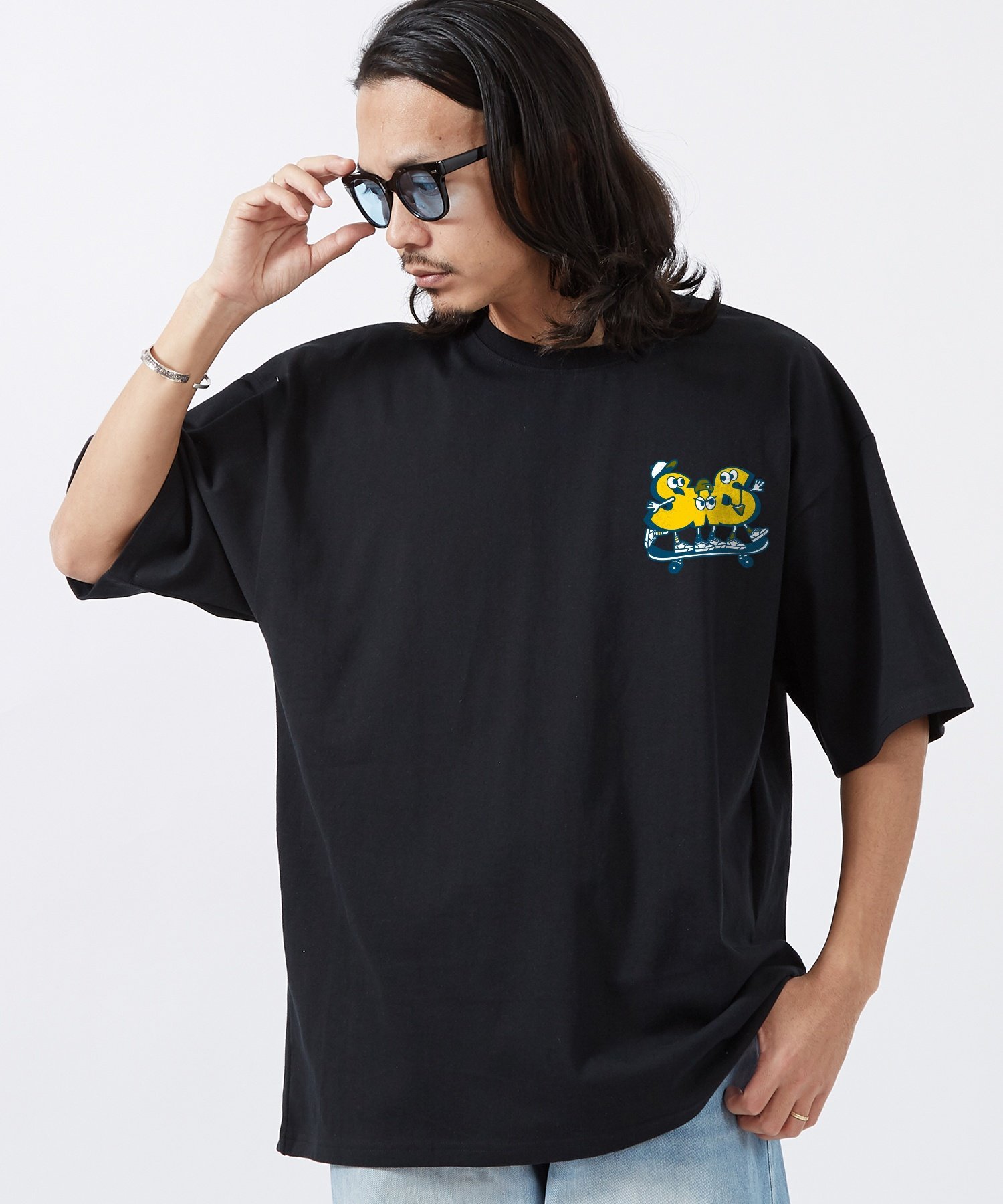 【SALE／10%OFF】SIDEWAY STANCE SIDEWAY STANCE サイドウェイスタンス スケボーキャラ 半袖Tシャツ インプローブス トップス カットソー・Tシャツ ブラック ホワイト