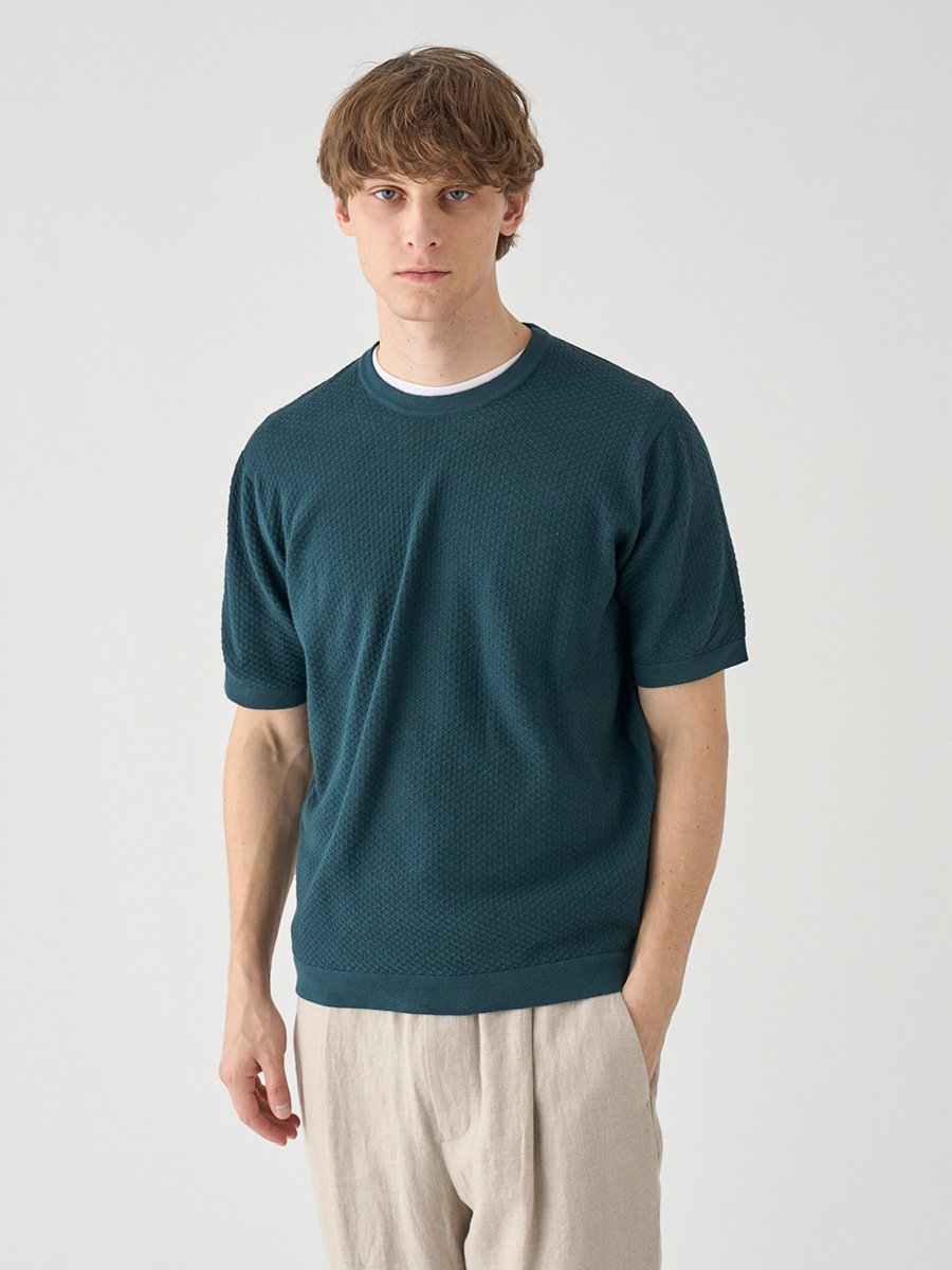 JOHN SMEDLEY コットン テクスチャニットTシャツ ｜ FORREST ｜ 24G EASY FIT ジョンスメドレー トップス ニット【送料無料】