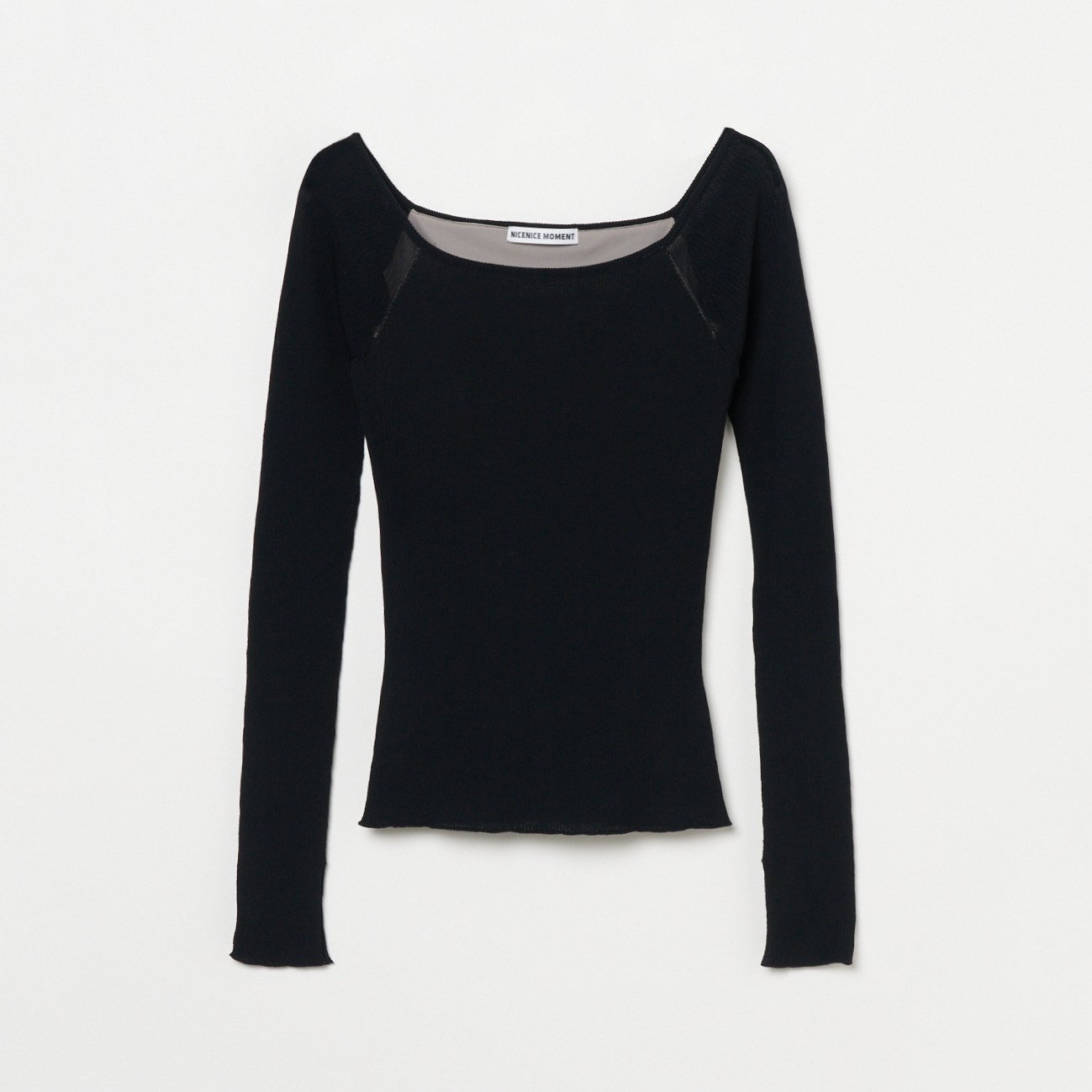 NICENICE MOMENT OPEN SHOULDER LS エリオポール トップス カットソー・Tシャツ ホワイト