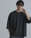 NANO universe ルーズフィットワイドスリーブPO 7分袖 ナノユニバース トップス カットソー・Tシャツ ブラック ホワイト