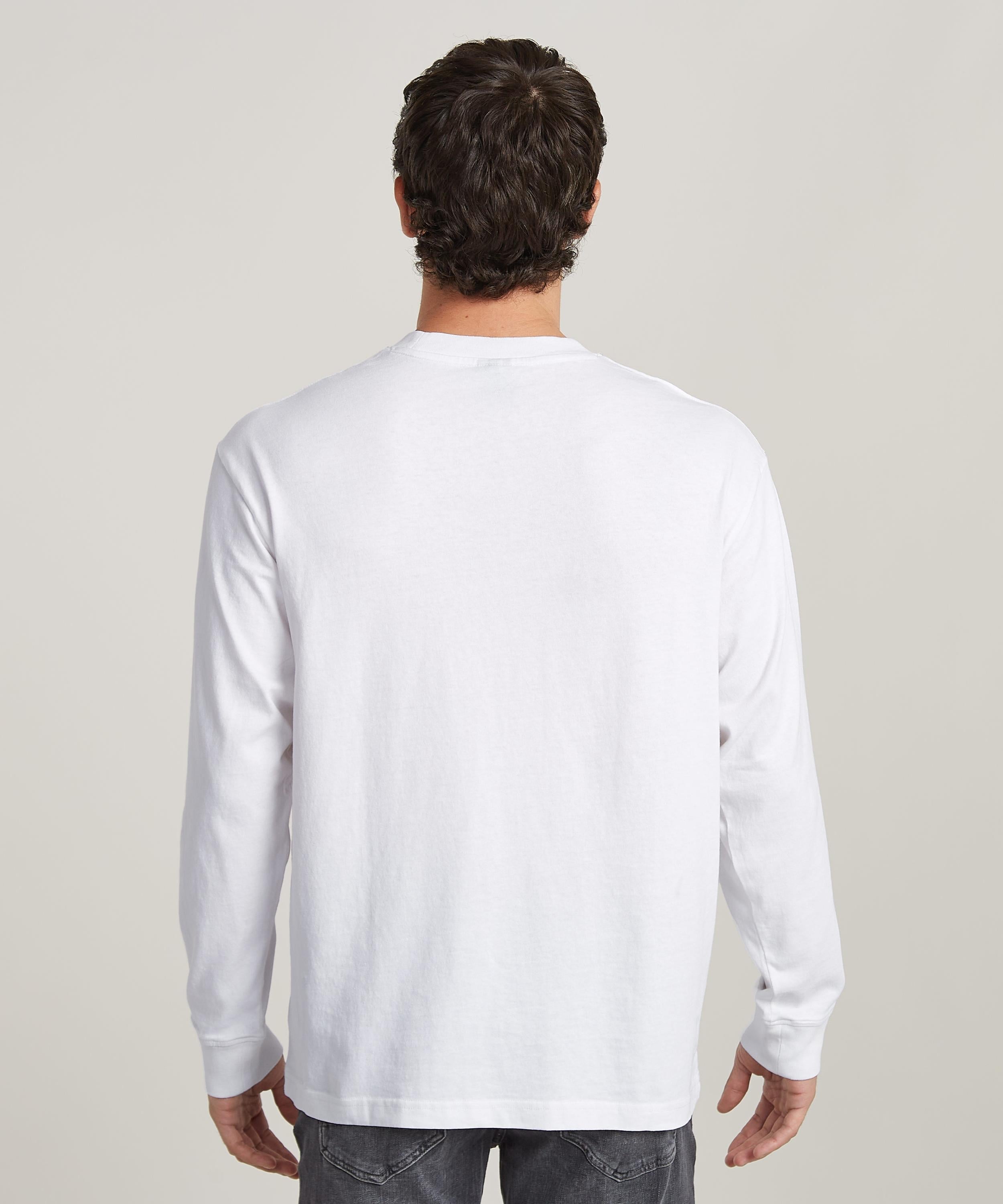 【公式ショップ】FOXY CHEST BOXY T-SHIRT/グラフィックロゴオーバーサイズロングスリーブTシャツ ジースターロゥ トップス カットソー・Tシャツ ホワイト