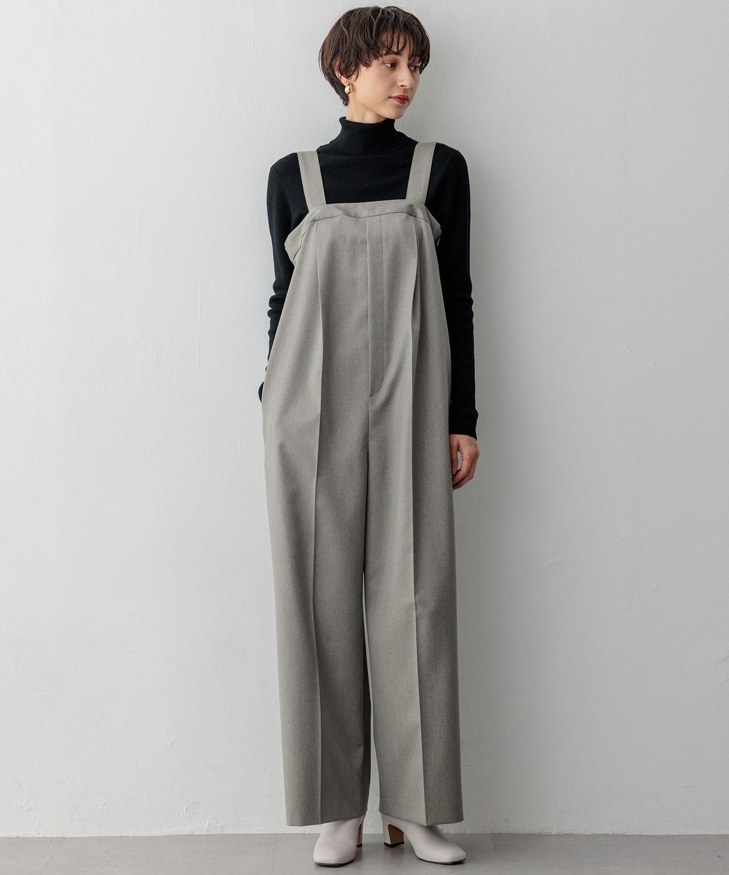 【SALE／50%OFF】23区 【VERY3月号掲載/洗える】TRコンフォートストレッチ 2WAY オールインワン ニジュウサンク オールインワン・オーバーオール オーバーオール・サロペット ブラック グレー【送料無料】