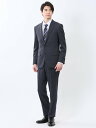 TAKA-Q Woolen Tec On スリムフィット 2ボタン2ピーススーツ チェック紺 【25SS】 メンズ セットアップ ジャケット ビジネス カジュア...