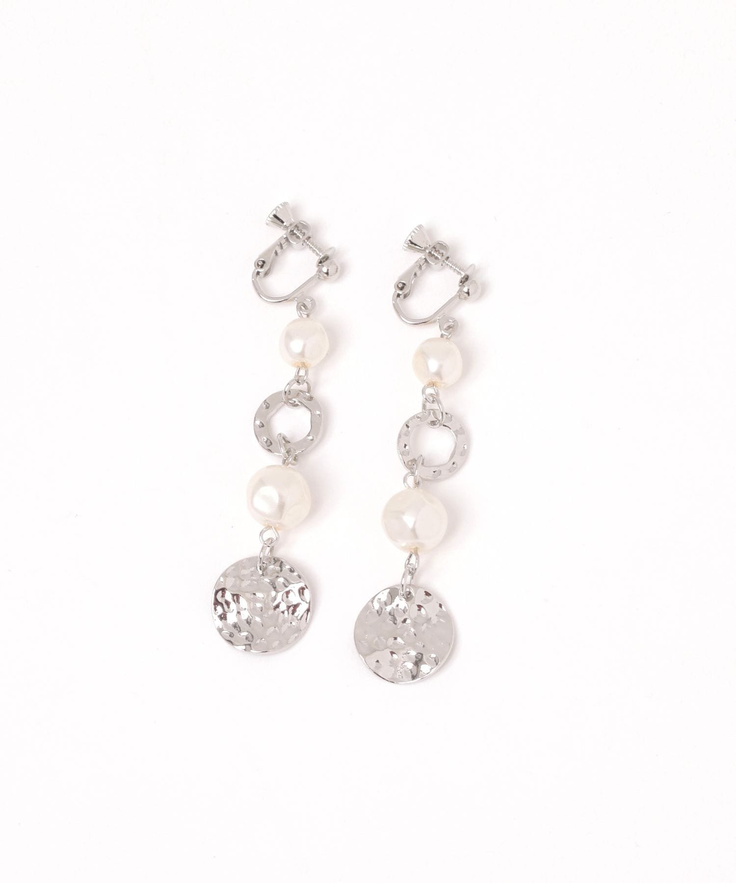 LAKOLE たたきパールイヤリング ラコレ アクセサリー・腕時計 イヤリング・イヤーカフ ゴールド シルバー