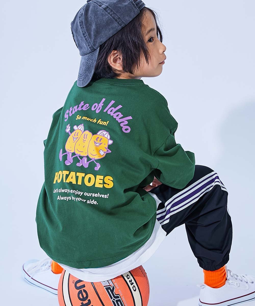 devirock 綿100% デビラボ BIGシルエット プリント袖リブ 長袖Tシャツ ロンT 25AW デビロック トップス カットソー・Tシャツ ピンク グレーのサムネイル