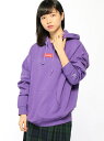 X-girl X-GIRL x RUSSELL BOX LOGO SWEAT HOODIE エックスガール カットソー パーカー パープル ブラック オレンジ ホワイト【送料無料】