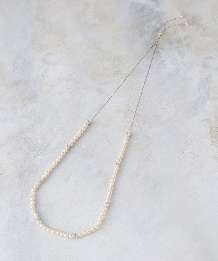 【SALE／45%OFF】grove フェイクパールパヴェネックレス【2WAY/入卒対応可】 グローブ アクセサリー・腕時計 ネックレス ゴールド シルバーのサムネイル