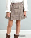 BeBe 【お揃い】グレンチェックプリーツスカート風ショートパンツ(90~160cm) ベベ オンライン ストア パンツ キュロット グレー ブラウン【送料無料】