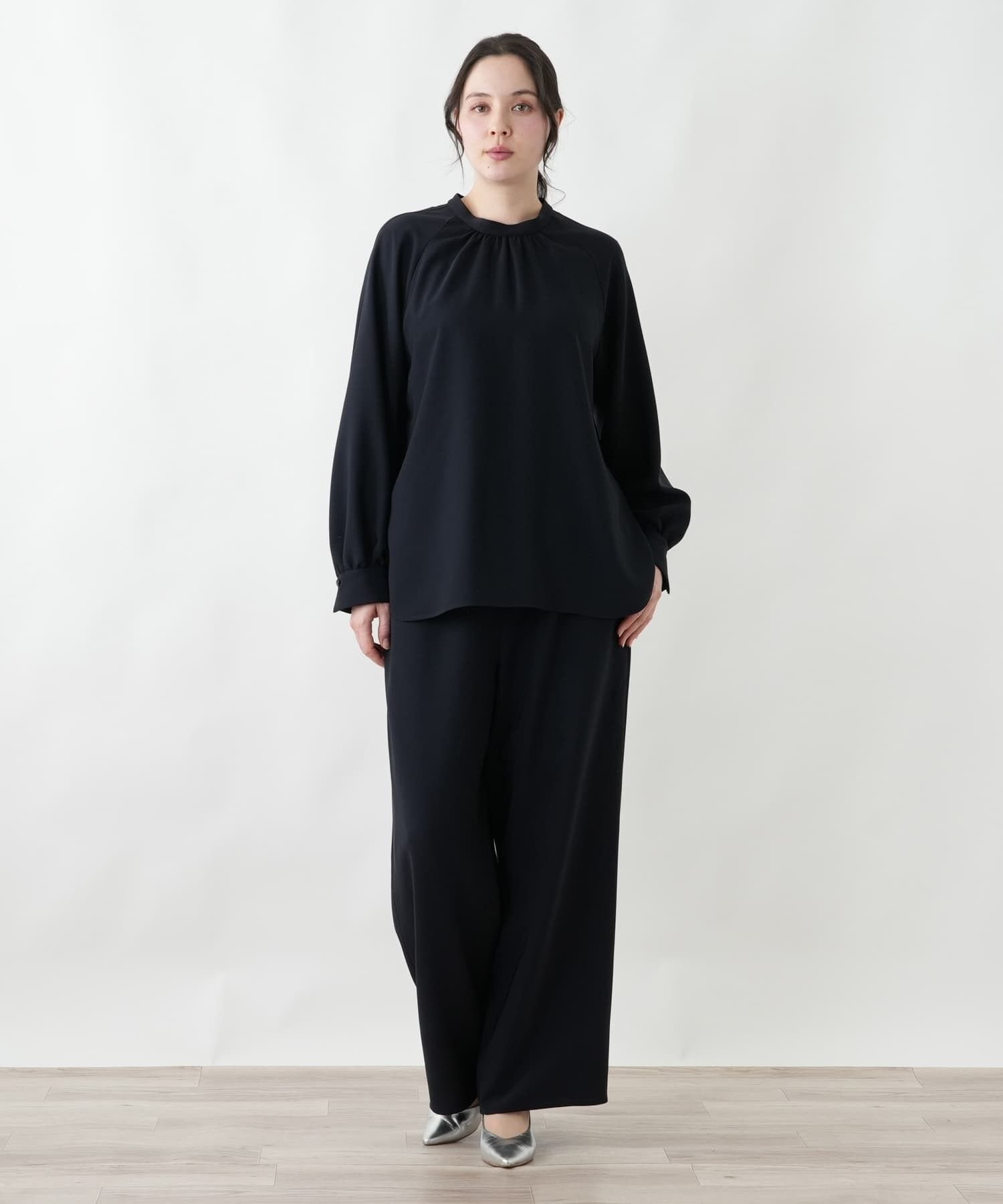 Leilian PLUS HOUSE ブラウス【BOURGE】 レリアン プラスハウス トップス シャツ・ブラウス ネイビー ベージュ