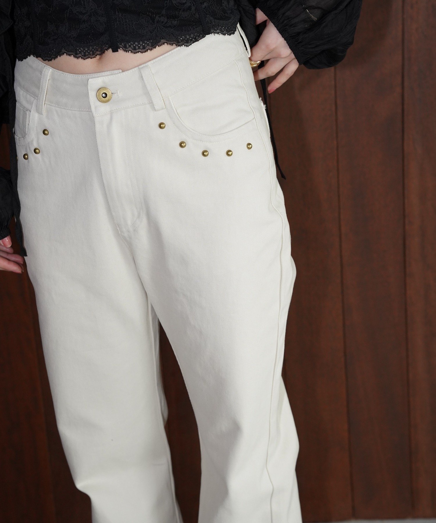セミフレアパンツ chw26s159 チュクラ パンツ その他のパンツ ホワイト