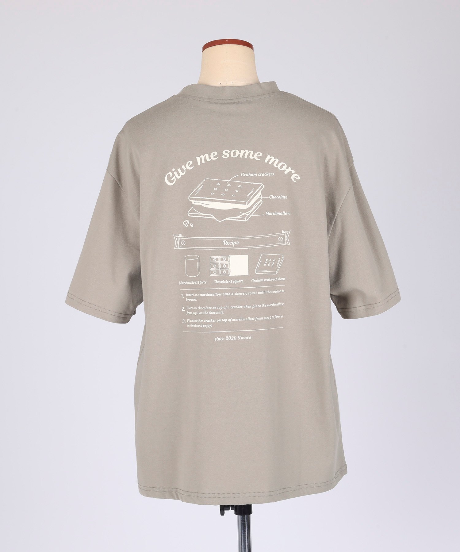 S'more S'more/COTTON T SHIRTS - S'more recipe アイモハ トップス カットソー・Tシャツ ブラウン ベージュ グリーン