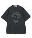 A BATHING APE MAD COLLEGE GARMENT DYED RELAXED FIT TEE ア ベイシング エイプ トップス カットソー Tシャツ ブラック ブラウン オレンジ【送料無料】