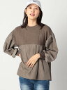 【SALE/50%OFF】Grand PARK NICOLE ニットブラウス ドッキングプルオーバー ニコル トップス その他のトップス ピンク ブラック ブラ...