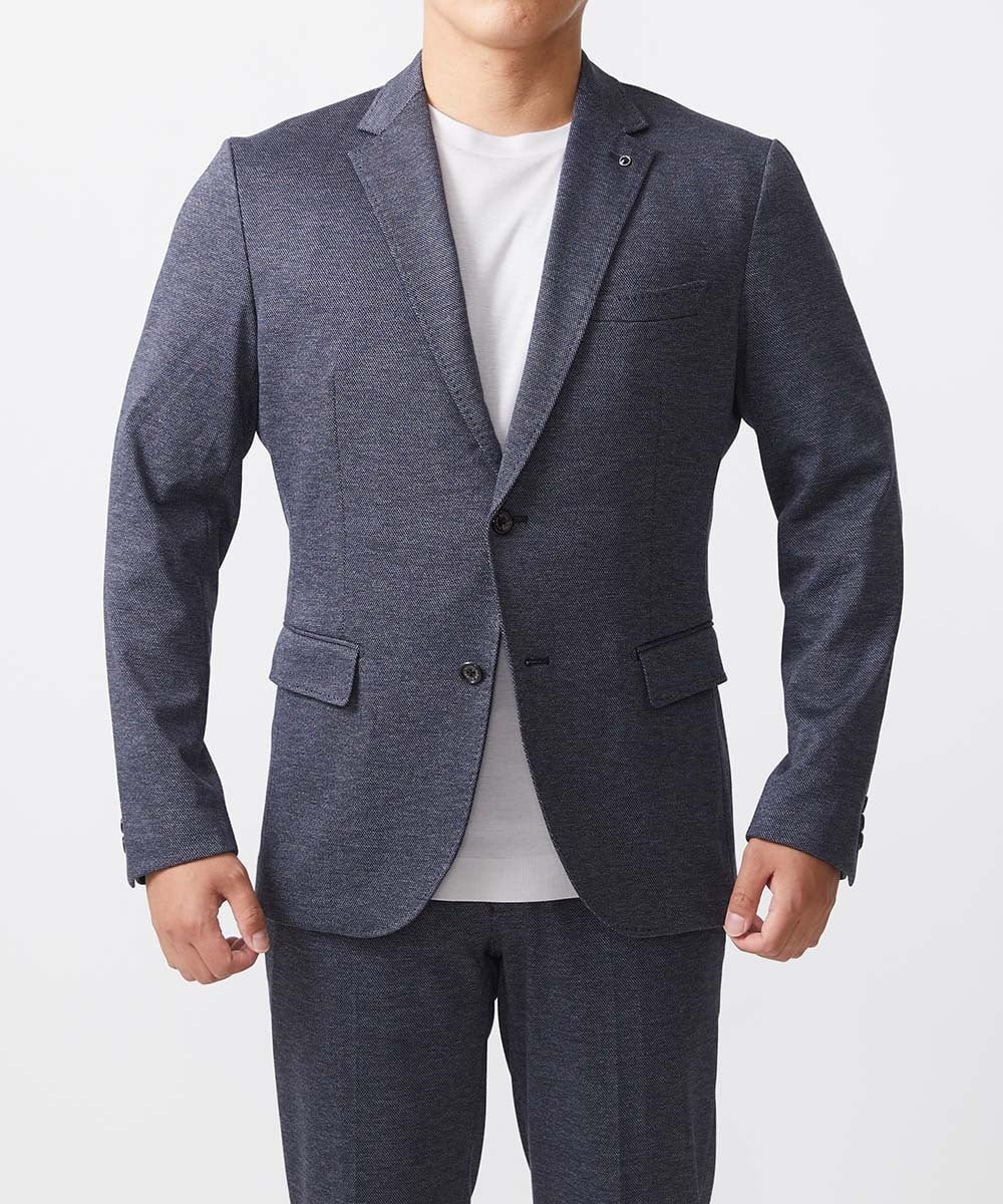 MICHEL KLEIN HOMME 【2024年モデル】BODY MAKEウール調ストレッチテーラードジャケット セットアップ ミッシェルクランオム ジャケット・アウター テーラードジャケット・ブレザー グレー ネイビー