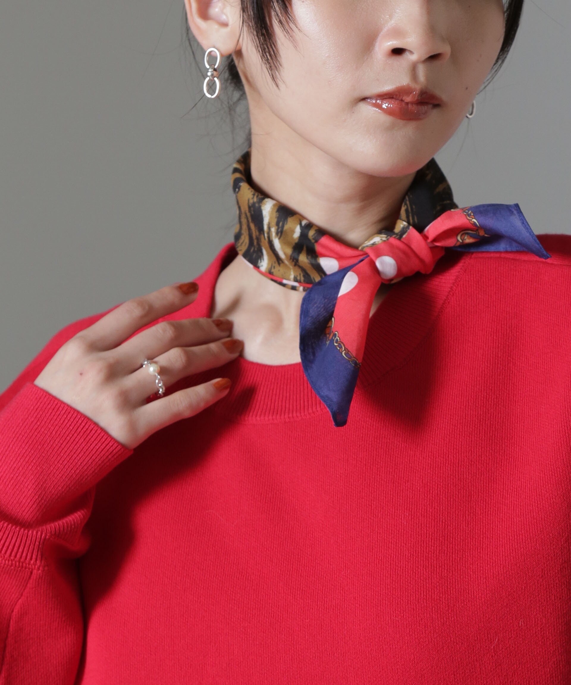 NANO universe コットンプリントハンカチ ナノユニバース ファッション雑貨 その他のファッション雑貨