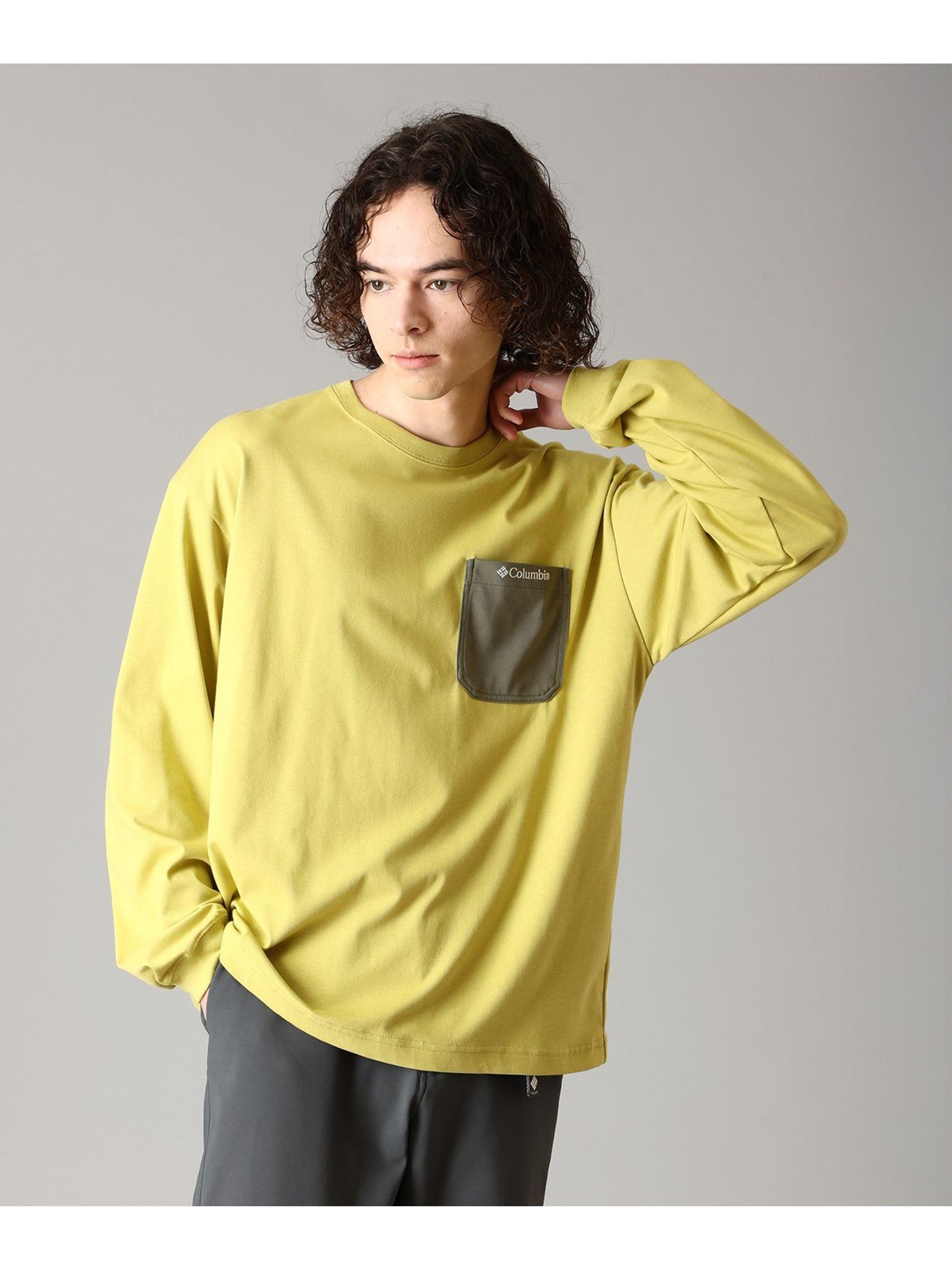 ヤングストリートロングスリーブクル コロンビア トップス カットソー・Tシャツ グリーン ブラック