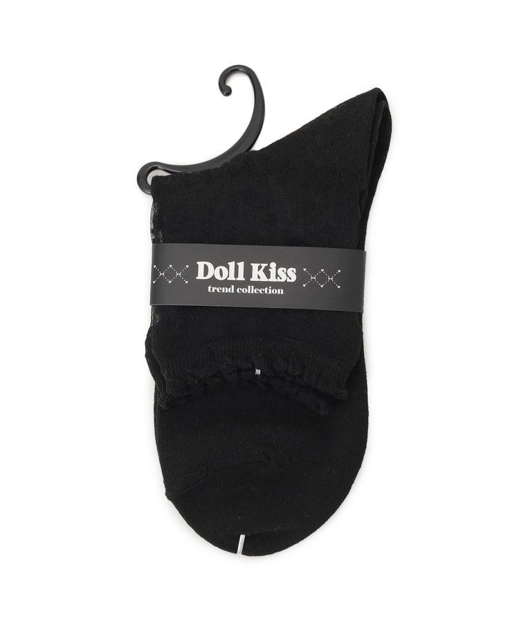 Doll Kiss シースルーハート*リボンソックス エスペランサ 靴下・レッグウェア 靴下 ブラック
