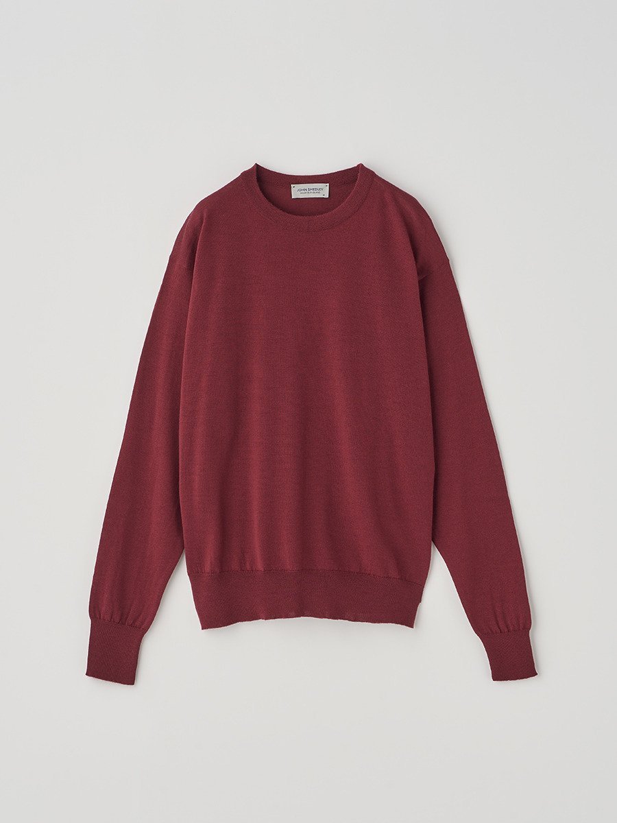 【SALE／20%OFF】JOHN SMEDLEY クルーネック長袖プルオーバー｜ EMMY ｜ 30G COMMON FIT ジョンスメドレー トップス ニット レッド【送料無料】