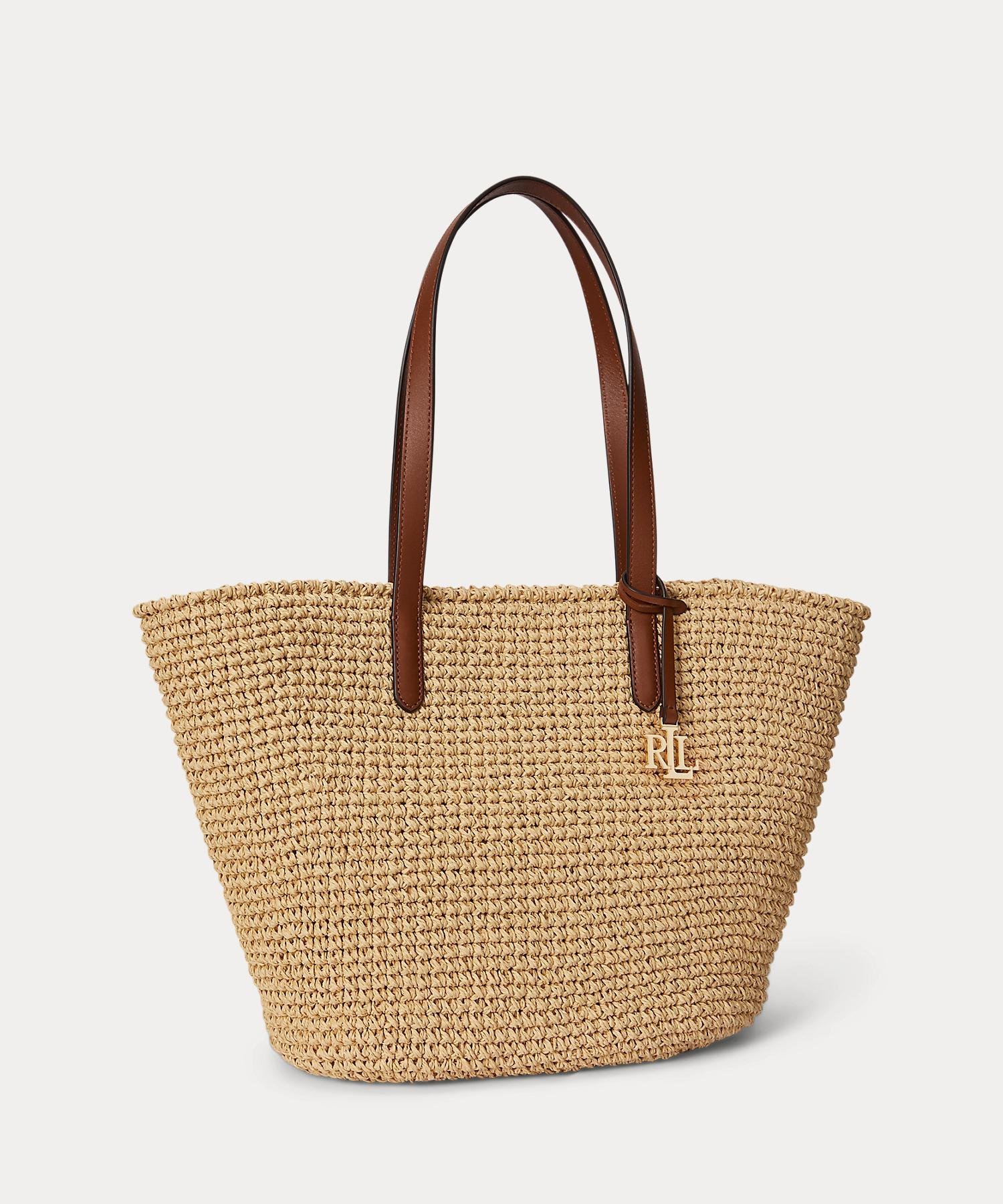 LAUREN RALPH LAUREN クロシェイド ストロー ラージ Lainey トート バッグ ラルフローレン バッグ トートバッグ ベージュ【送料無料】