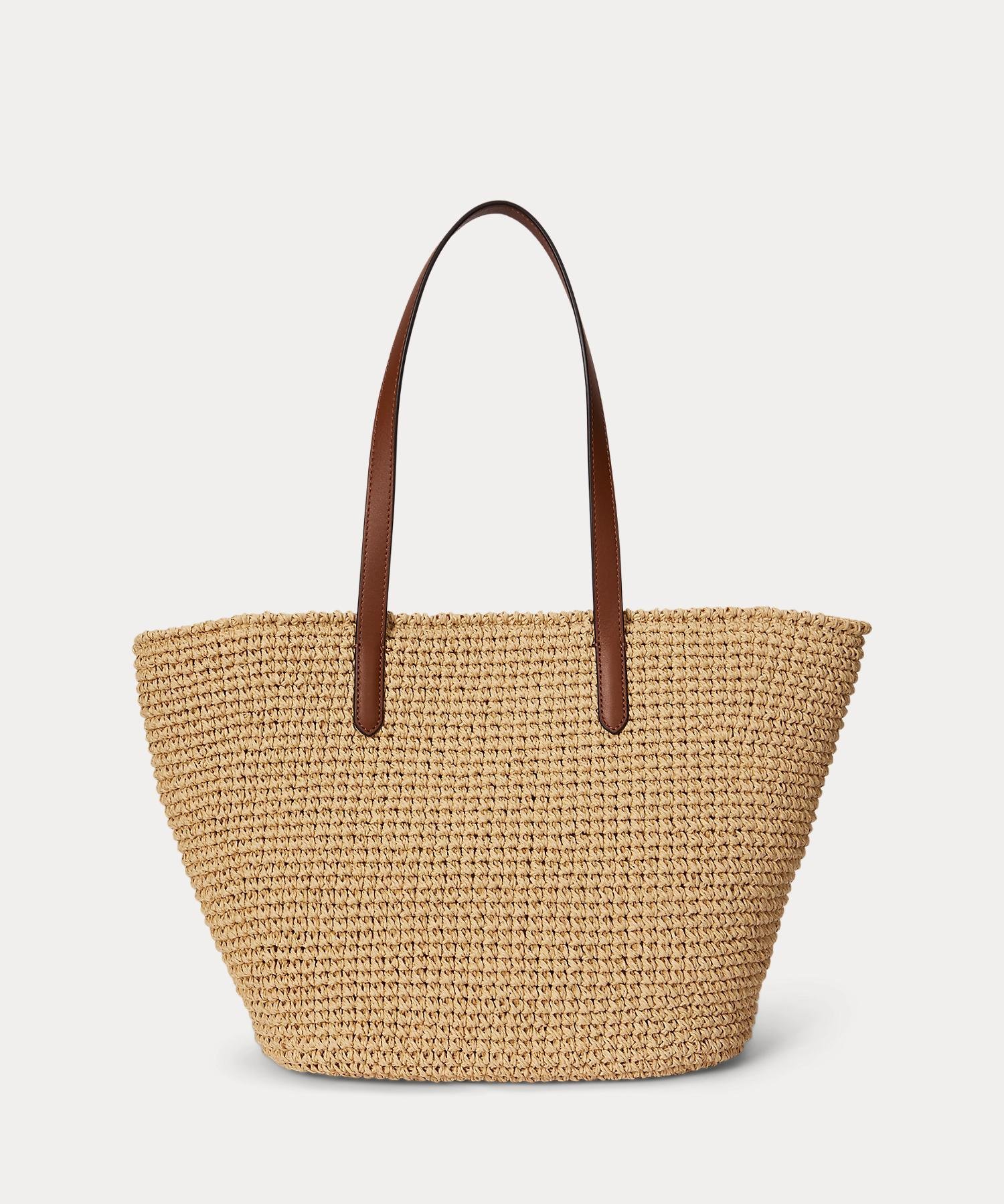 LAUREN RALPH LAUREN クロシェイド ストロー ラージ Lainey トート バッグ ラルフローレン バッグ トートバッグ ベージュ【送料無料】