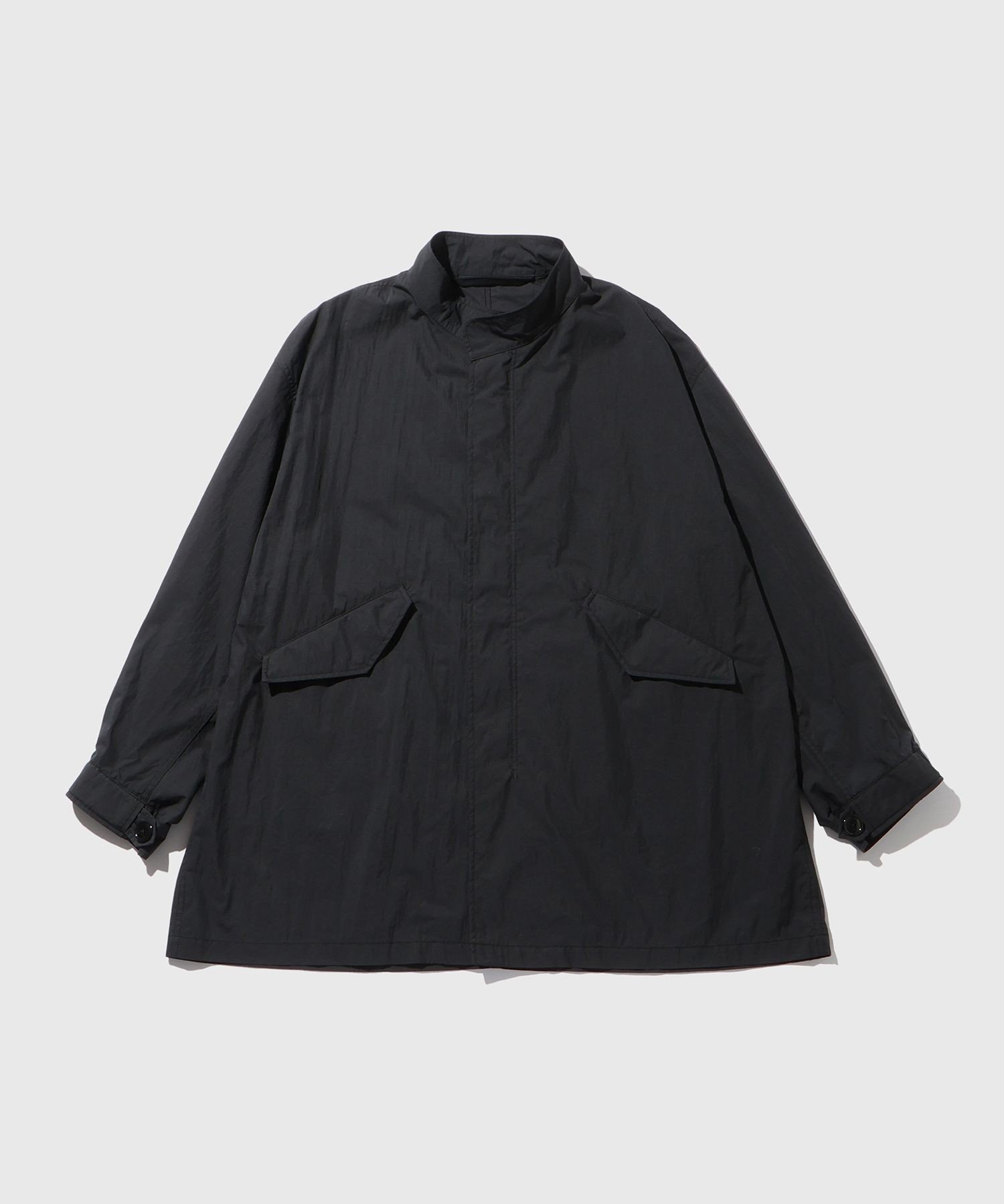 ADAM ET ROPE' HOMME ナイロンタッサー ショートモッズコート アダムエロペ ジャケット・アウター モッズコート ブラック グレー【送料無料】