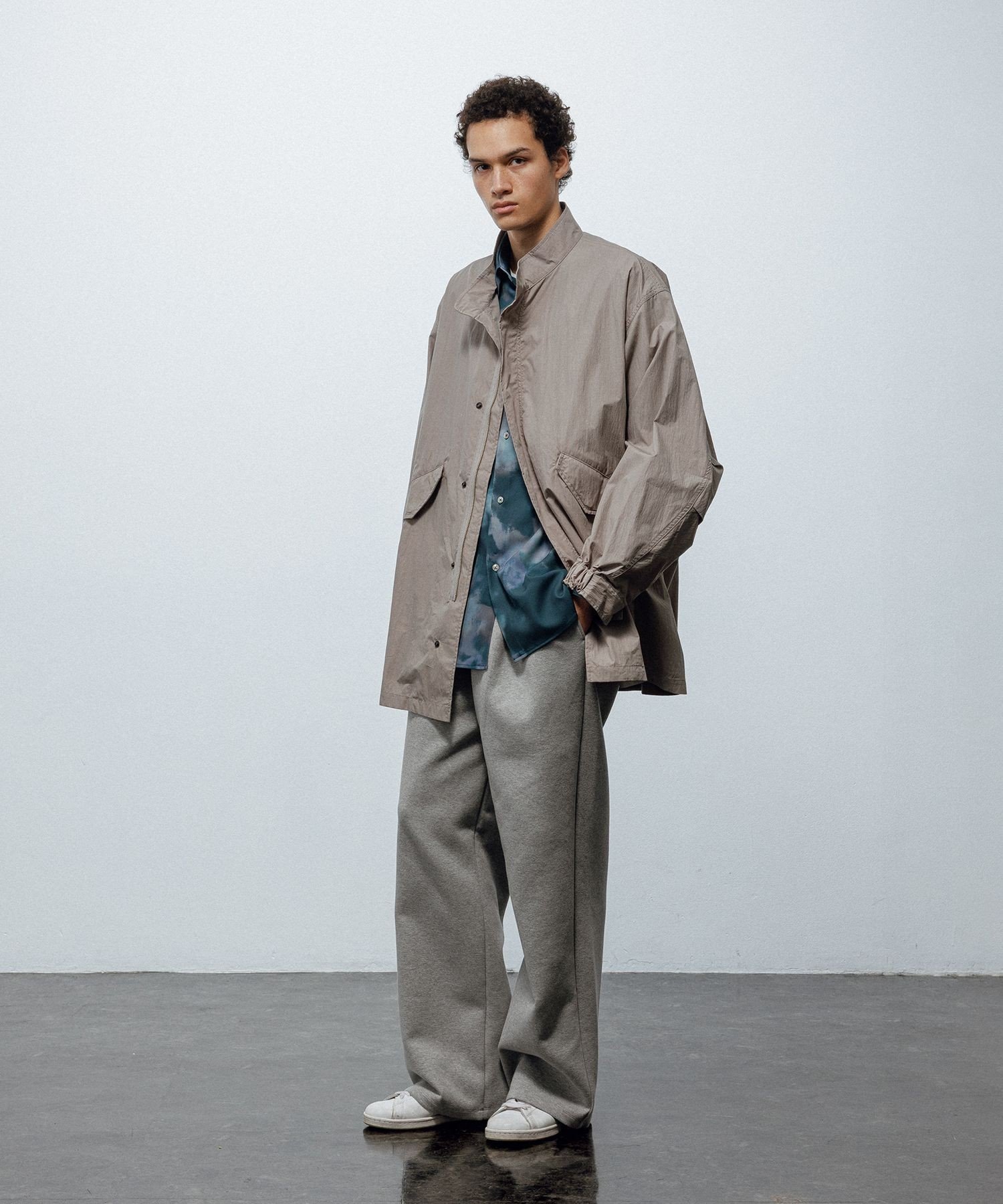 ADAM ET ROPE' HOMME ナイロンタッサー ショートモッズコート アダムエロペ ジャケット・アウター モッズコート ブラック グレー【送料無料】
