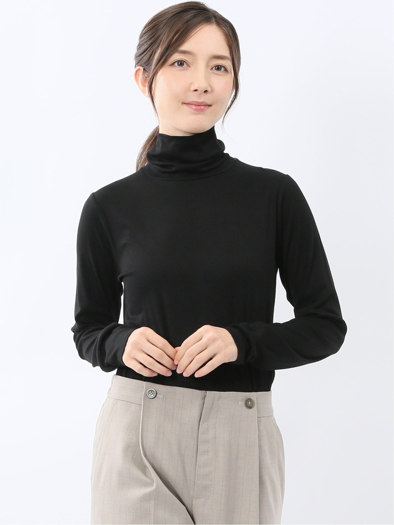 【SALE／30%OFF】m.f.editorial 吸湿発熱 シアーテレコ タートルネック プルオーバー 【26SS】 タカキュー トップス カットソー・Tシャツ ブルー グレー