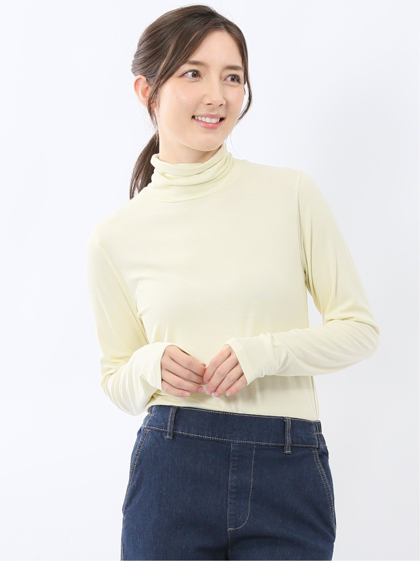 【SALE／30%OFF】m.f.editorial 吸湿発熱 シアーテレコ タートルネック プルオーバー 【26SS】 タカキュー トップス カットソー・Tシャツ ブルー グレー