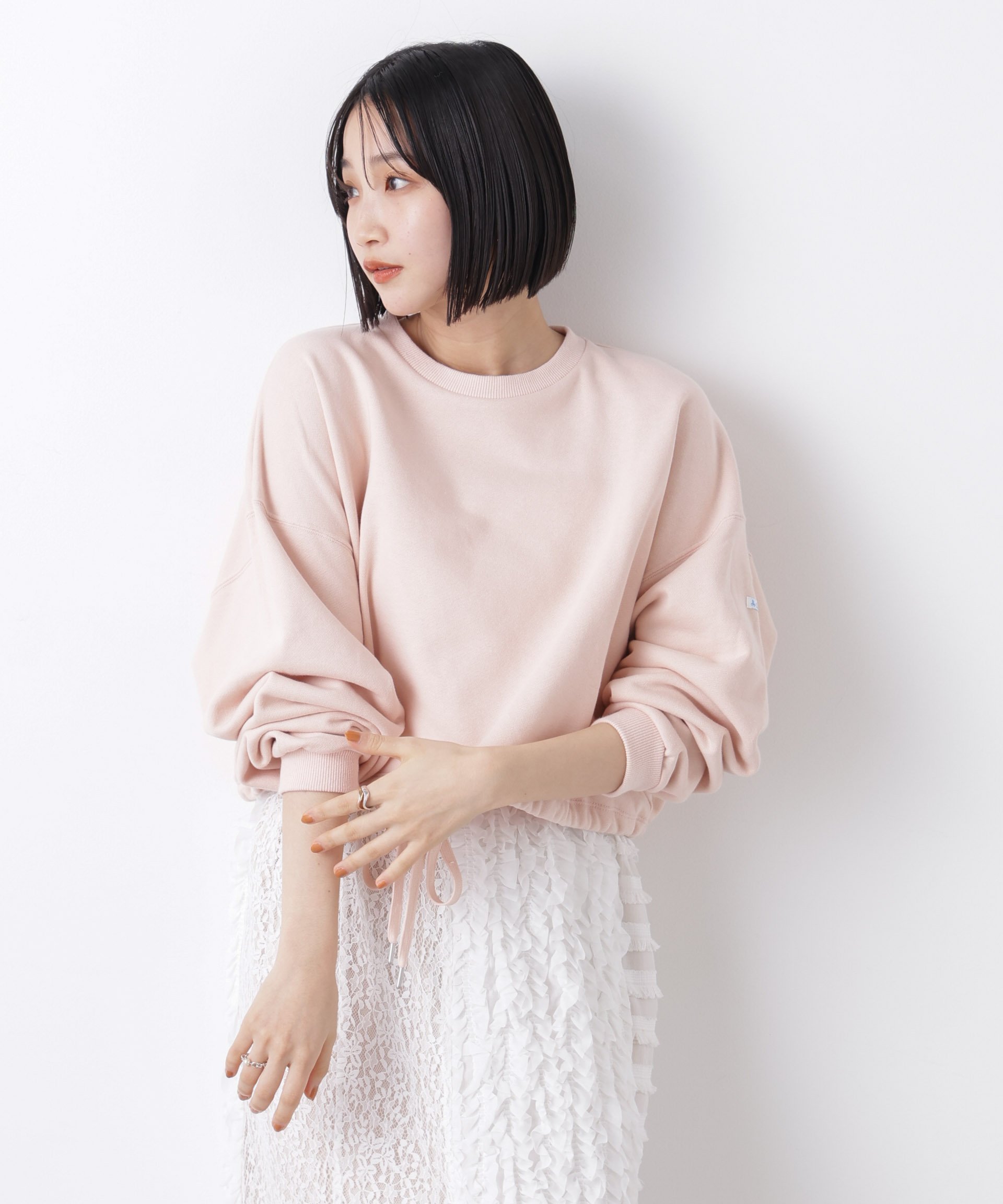 NANO universe Le minor/COUPE ナノユニバース トップス カットソー・Tシャツ グレー ホワイト ピンク