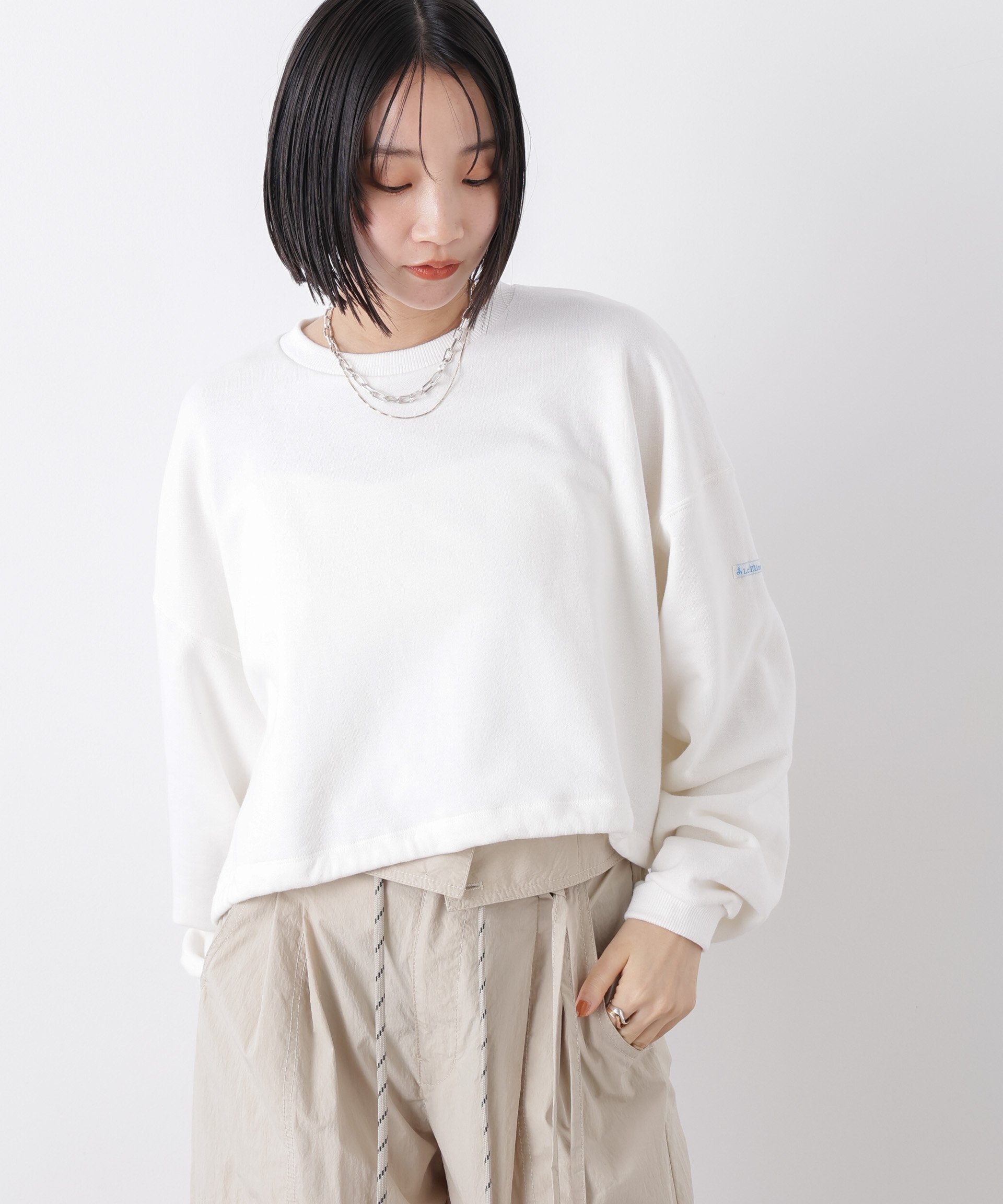NANO universe Le minor/COUPE ナノユニバース トップス カットソー・Tシャツ グレー ホワイト ピンク