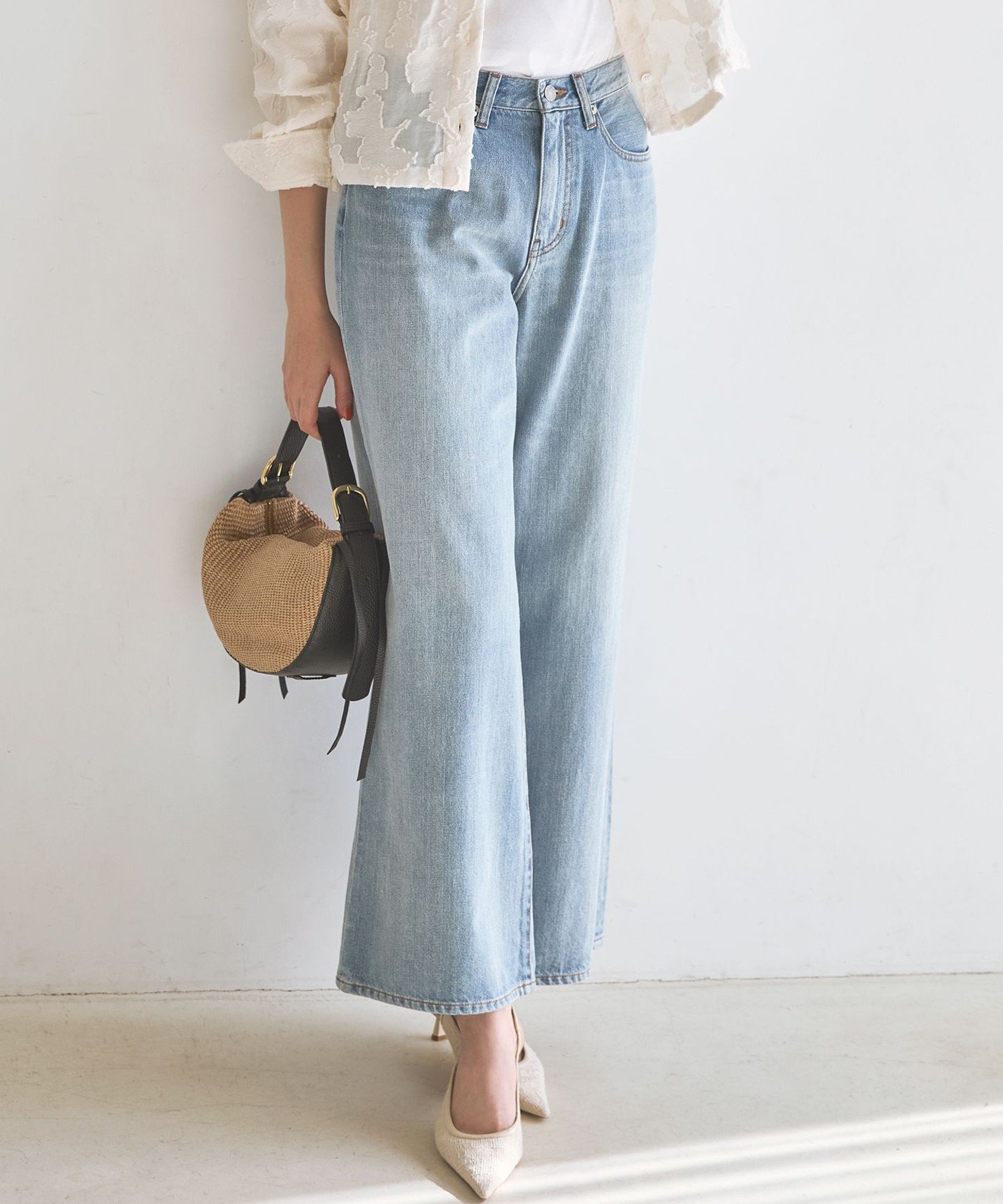 23区 【SLOW/一部店舗限定】ワイドシルエット デニム パンツ ニジュウサンク パンツ ジーンズ・デニムパンツ