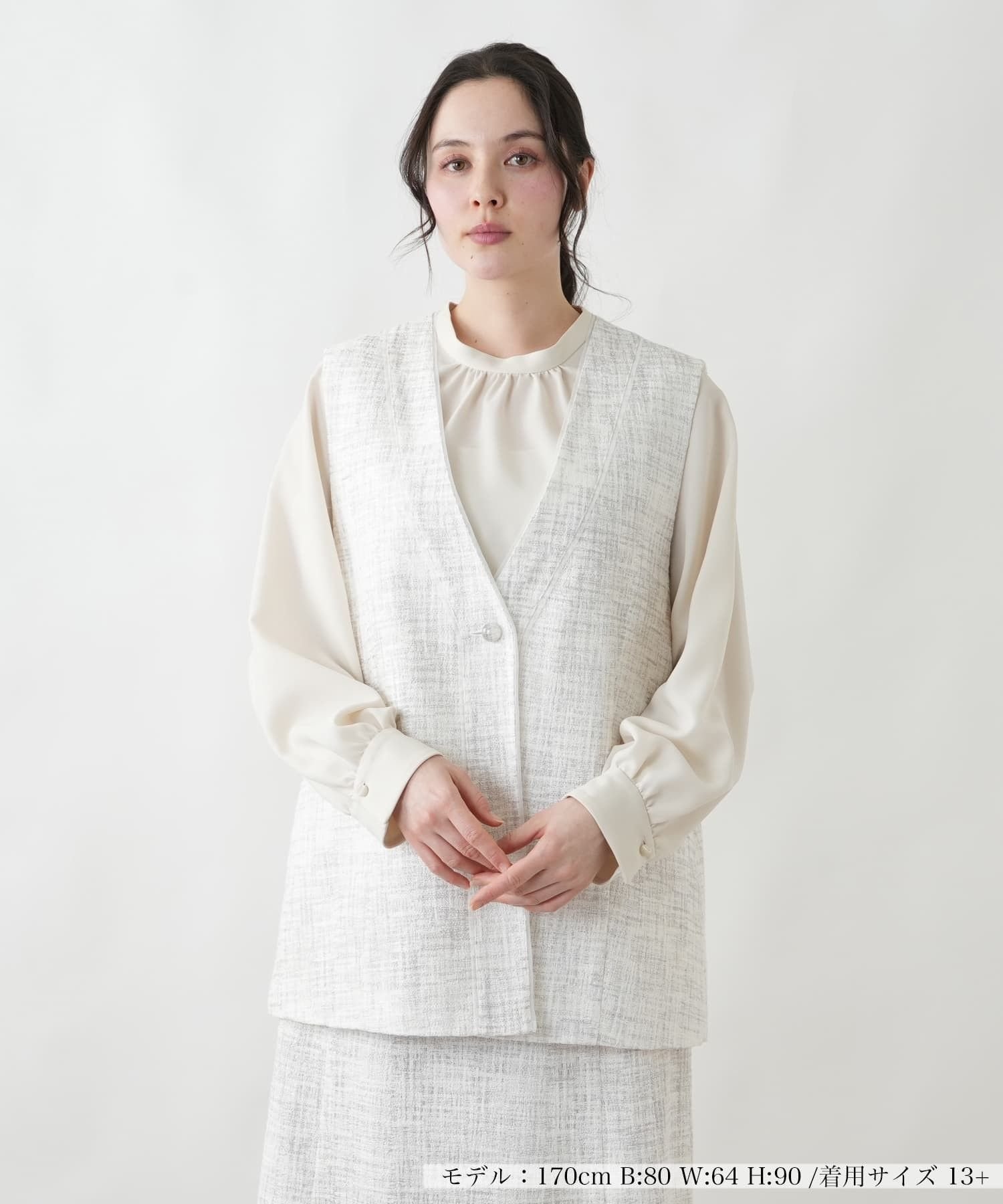 【SALE／29%OFF】Leilian PLUS HOUSE ベスト【BOURGE】 レリアン　プラスハウス トップス ベスト・ジレ ベージュ【送料無料】