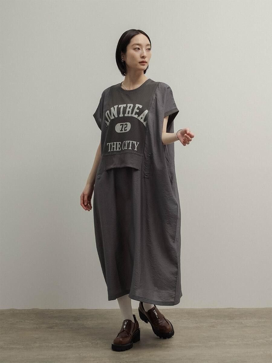 RADIATE 異素材ドッキングロゴ2wayワンピース ラシュッド ワンピース・ドレス その他のワンピース・ドレス グレー グリーン