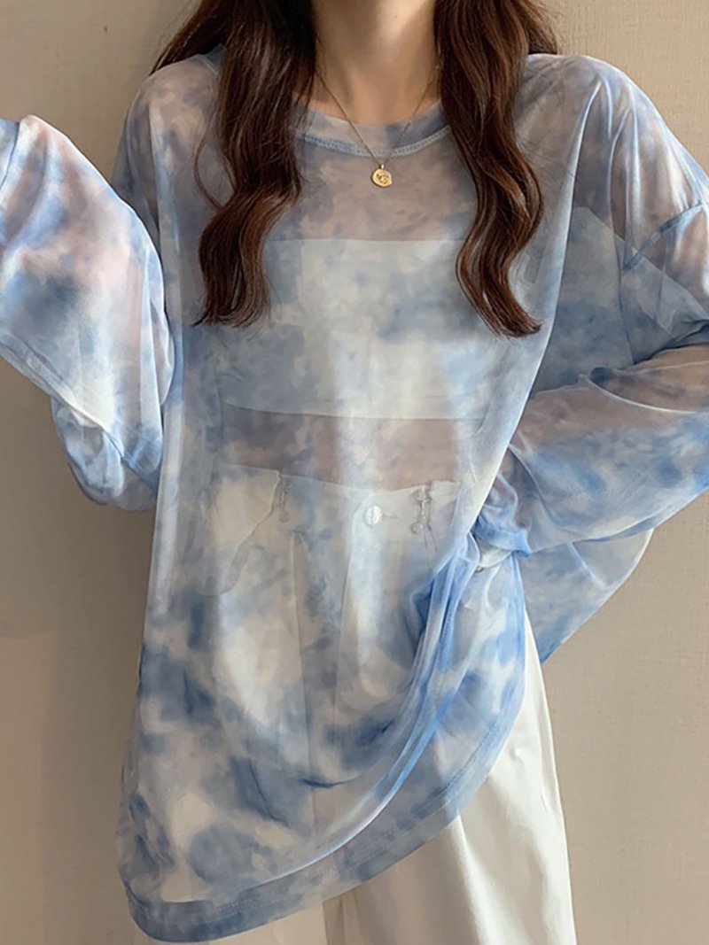 【SALE／25%OFF】Doux Belle タイダイオーバーサイズトップス レディース トップス ドゥー・ベル トップス カットソー・Tシャツ グレー ブルー stylife-15657792 Rakuten Fashion パッケージ画像