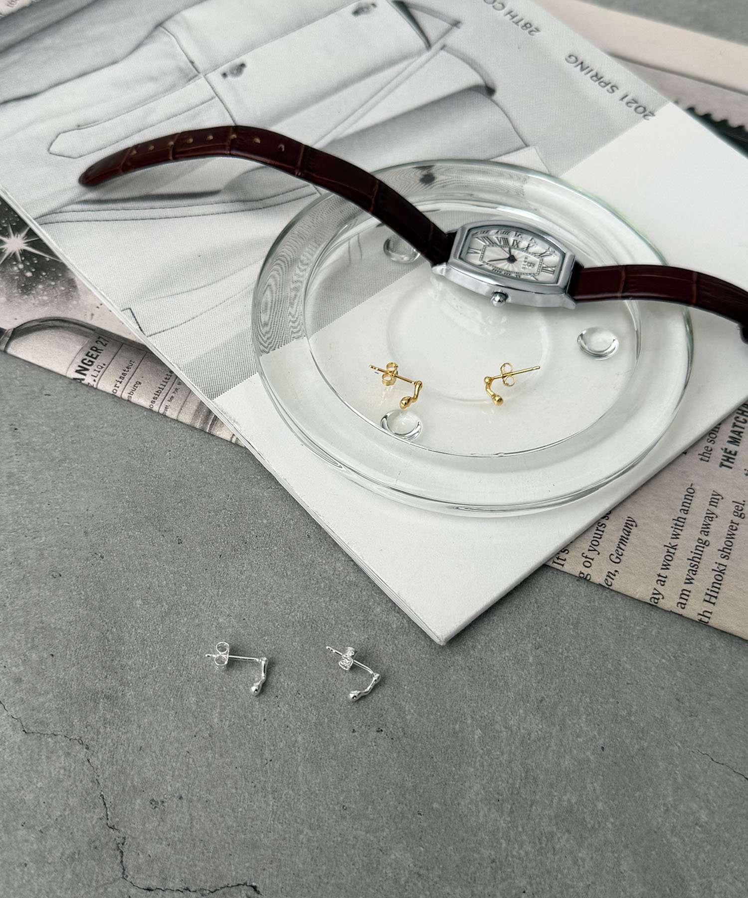 Pt Pt 【Silver925】ウェーブピアス キャナルジーン アクセサリー・腕時計 ピアス シルバー ゴールド【送料無料】