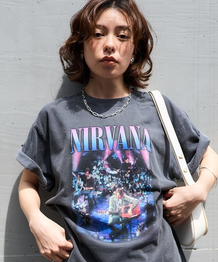 GOOD ROCK SPEED NIRVANA T-SHIRT/ロックTシャツ フリークスストア トップス カットソー・Tシャツ ブルー グレー ホワイト【送料無料】