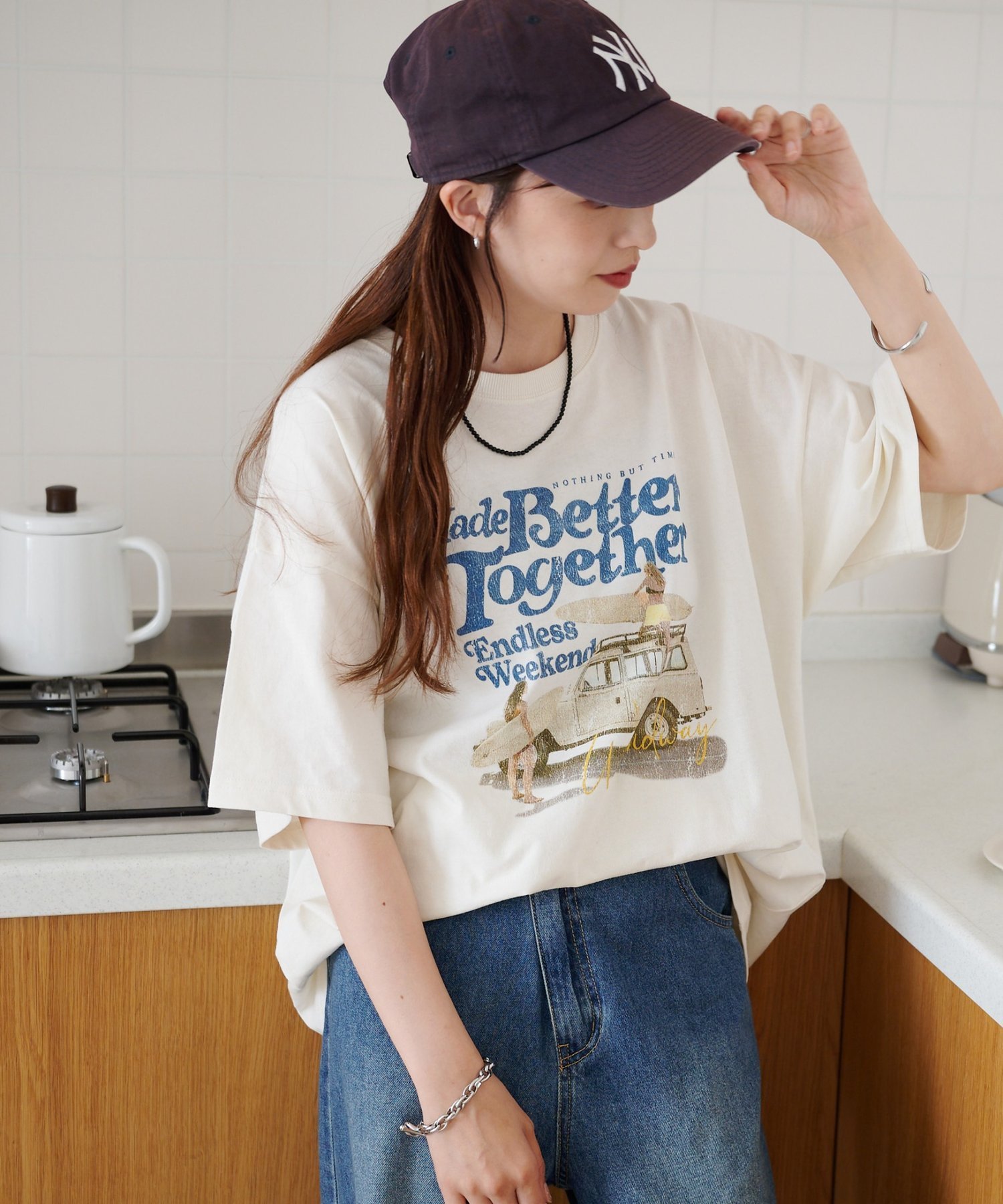 Discoat ピグメントアソートバンドTシャツ《ユニセックス》 ディスコート トップス カットソー・Tシャツ グレー ブラウン ホワイト